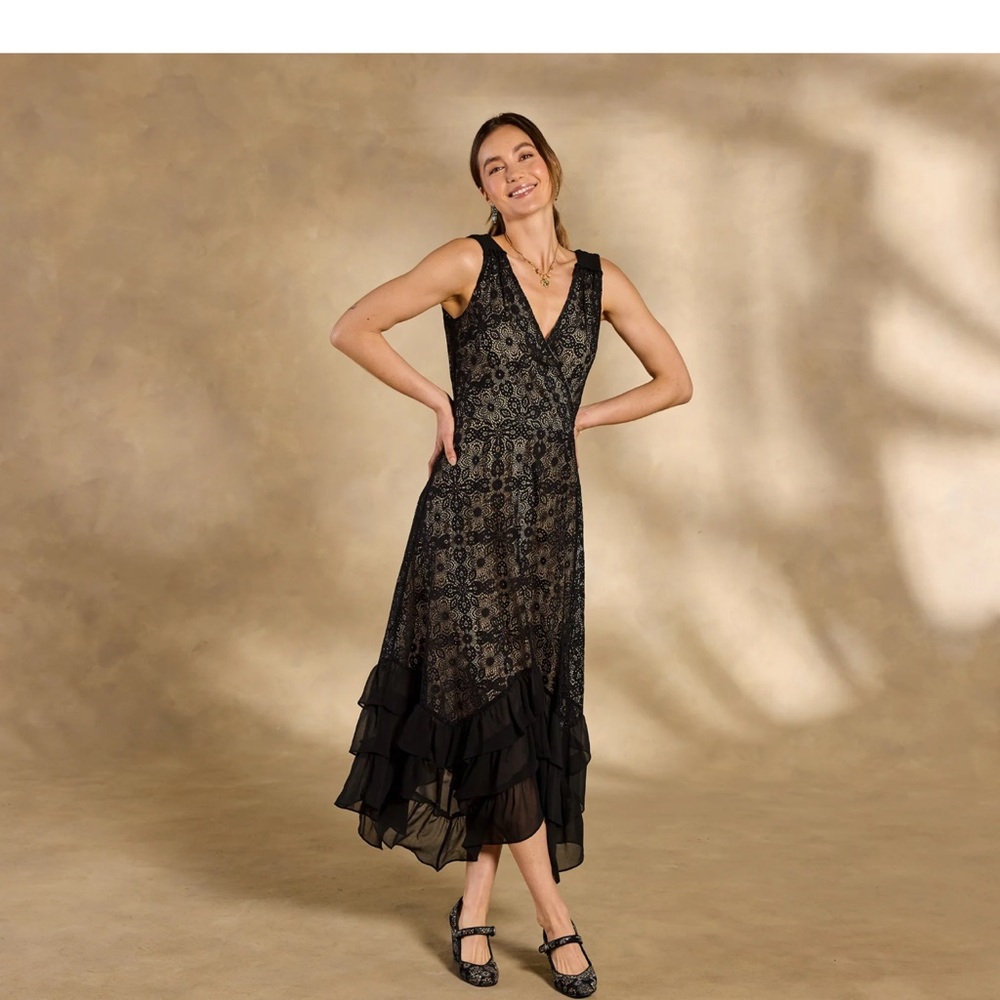 Sundance Champs De Fleur Black Lace Dress